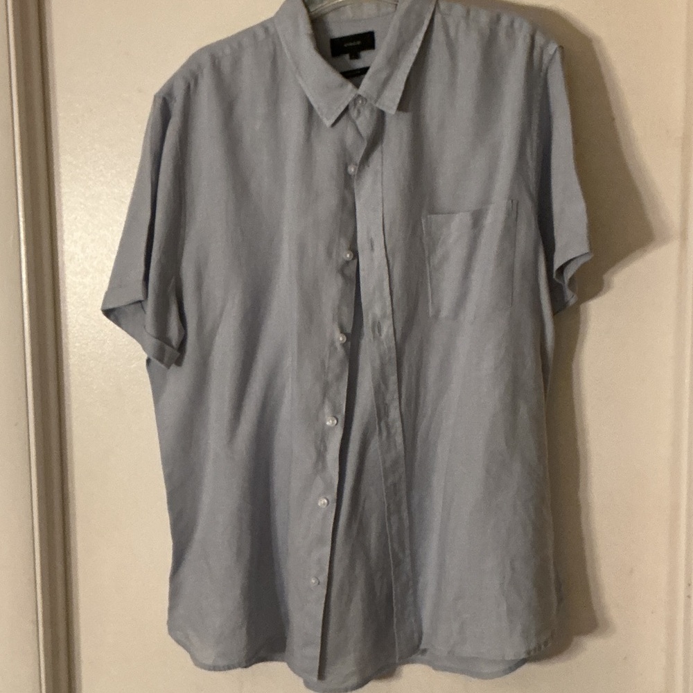 Vince Men's Casual Light Blue Button Down Shirt